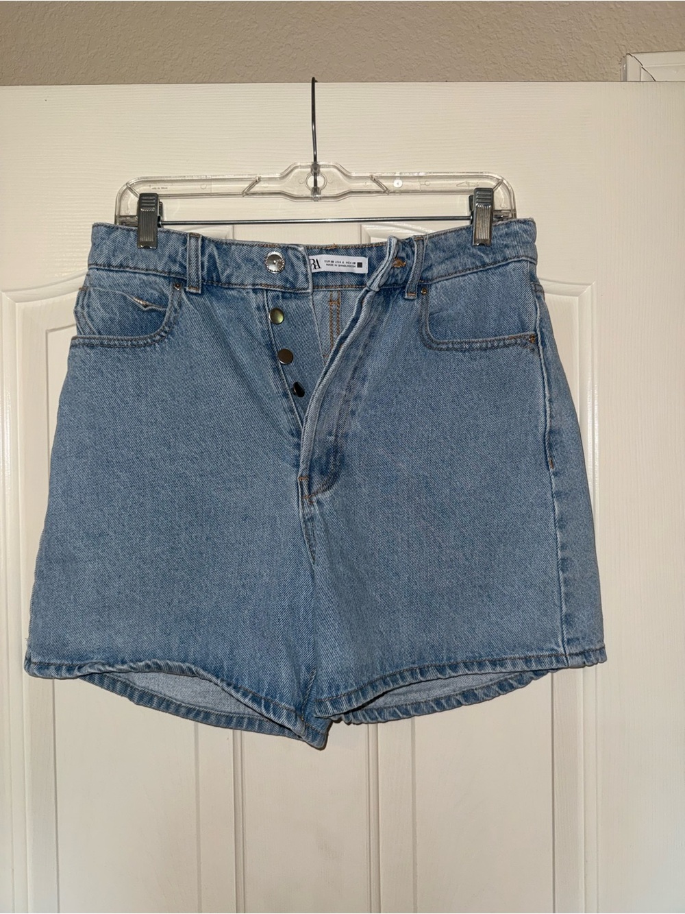 Zara Light Blue High-Waist Denim Jean Shorts